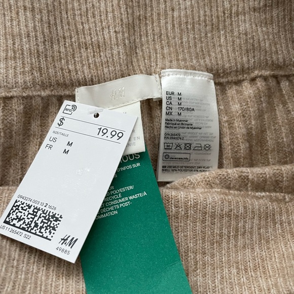 H&M Beige Wide Leg Lounge Pant - Picture 2 of 3